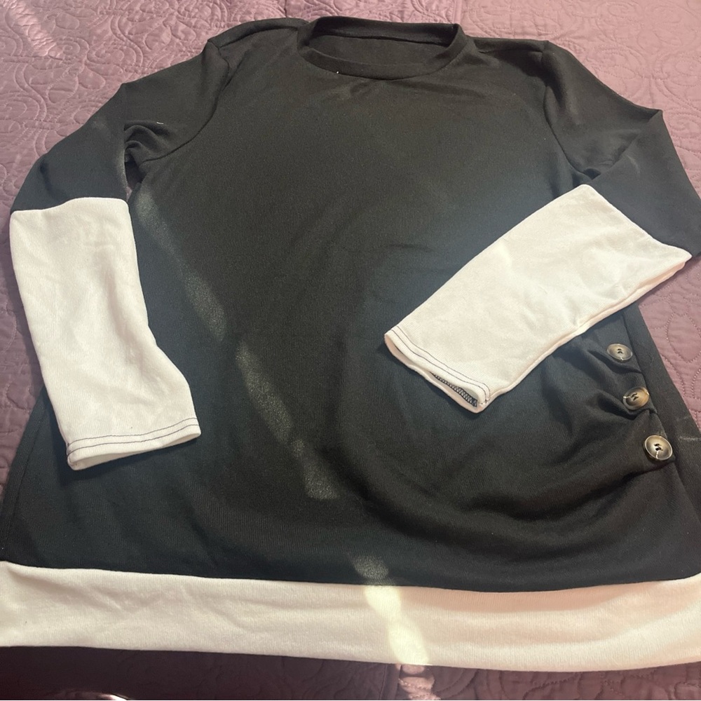 SHEIN Black Curve OXL Top